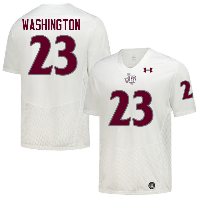 Texas Southern Tigers #23 Jacob Washington College Football Jersey,Uniforms Stitched-White